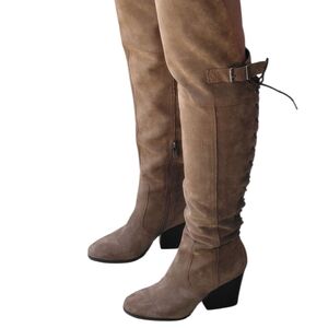 Circus by Sam Edelman Brown Suede Lace Up Boots Size 7M